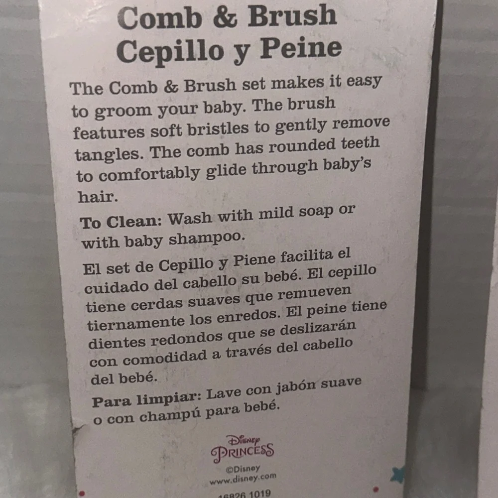 Disney Princess Baby Soft Brush w/ Comb Set Cinderella/Aurora